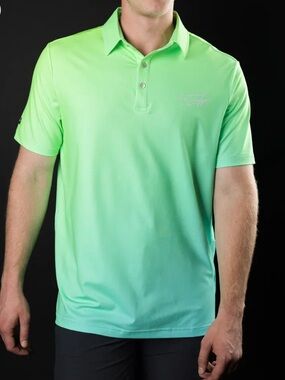 Sunday Swagger Aurora Golf Polo Men's 2XL Lime Green Blue Ombre